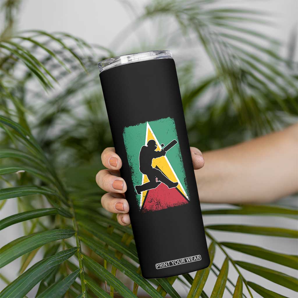 Guyana Cricket Skinny Tumbler Retro Vintage Sport Guyanese Flag West Indies Cricket Fan TS10 Print Your Wear
