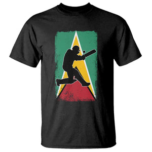Guyana Cricket T Shirt Retro Vintage Sport Guyanese Flag West Indies Cricket Fan TS10 Black Print Your Wear