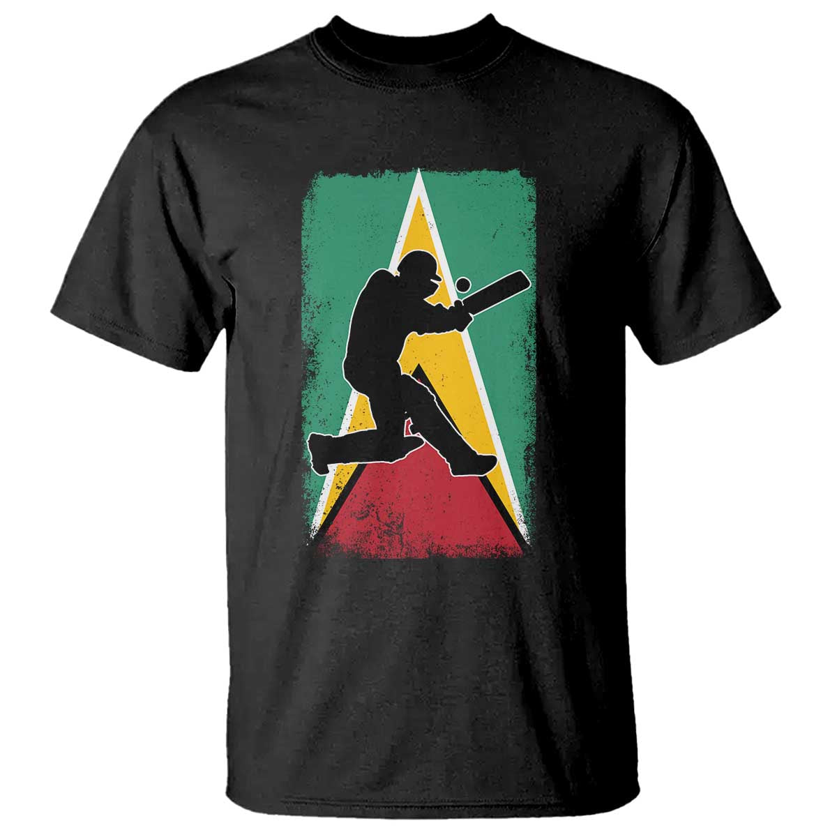 Guyana Cricket T Shirt Retro Vintage Sport Guyanese Flag West Indies Cricket Fan TS10 Black Print Your Wear