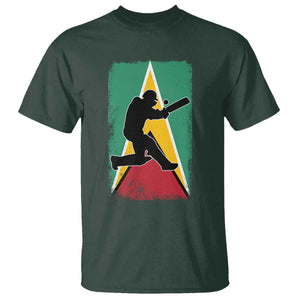 Guyana Cricket T Shirt Retro Vintage Sport Guyanese Flag West Indies Cricket Fan TS10 Dark Forest Green Print Your Wear