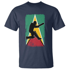 Guyana Cricket T Shirt Retro Vintage Sport Guyanese Flag West Indies Cricket Fan TS10 Navy Print Your Wear