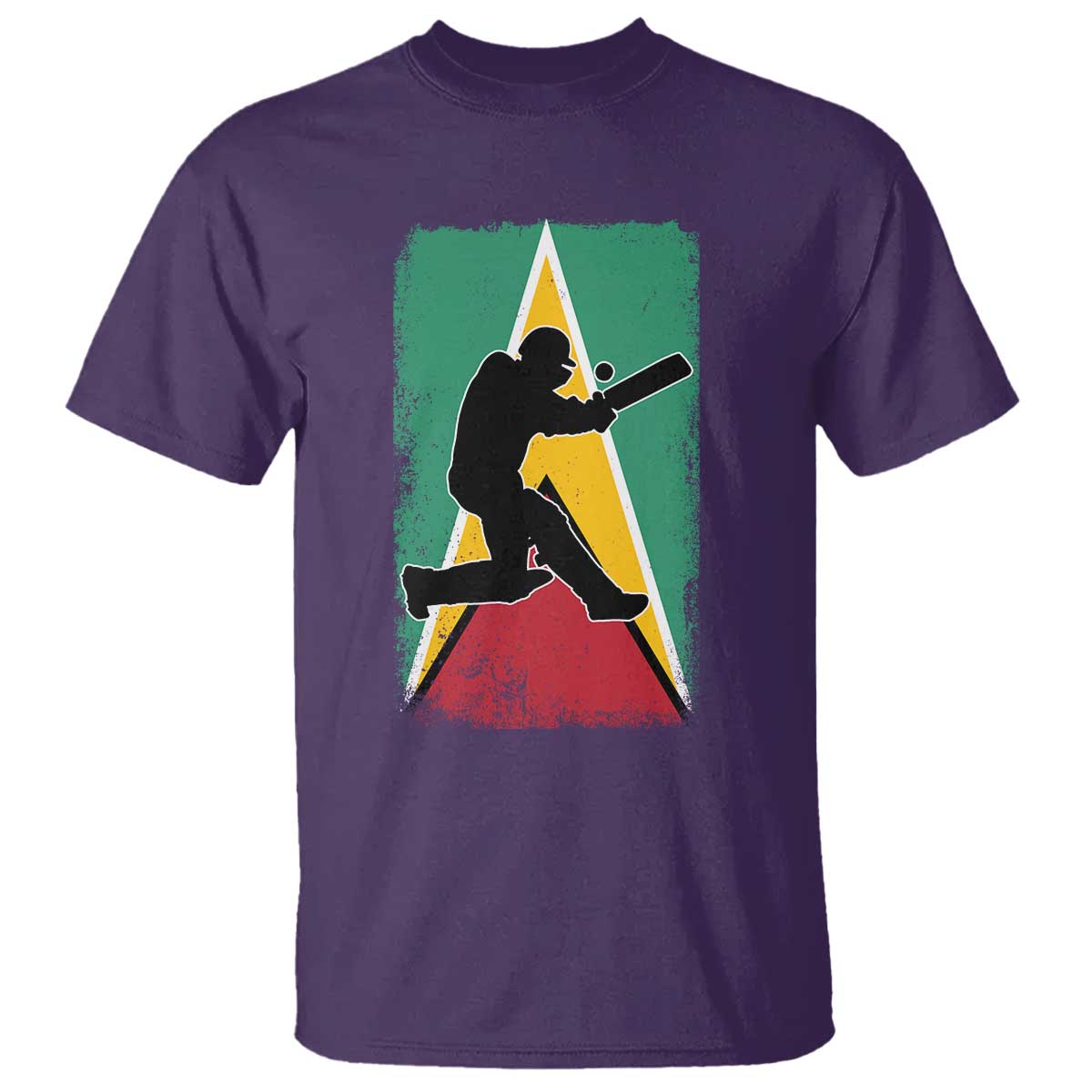 Guyana Cricket T Shirt Retro Vintage Sport Guyanese Flag West Indies Cricket Fan TS10 Purple Print Your Wear