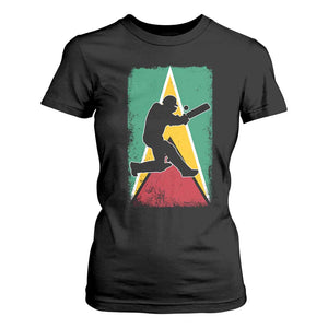 Guyana Cricket T Shirt For Women Retro Vintage Sport Guyanese Flag West Indies Cricket Fan TS10 Black Print Your Wear