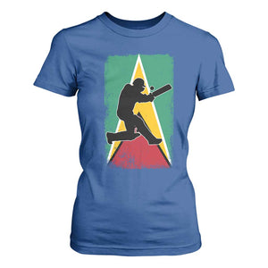 Guyana Cricket T Shirt For Women Retro Vintage Sport Guyanese Flag West Indies Cricket Fan TS10 Royal Blue Print Your Wear