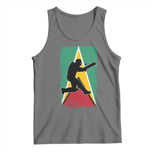 Guyana Cricket Tank Top Retro Vintage Sport Guyanese Flag West Indies Cricket Fan TS10 Black Heather Print Your Wear