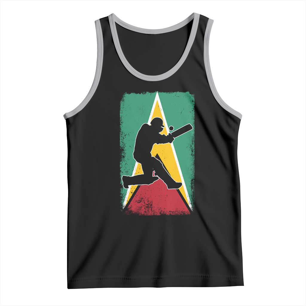 Guyana Cricket Tank Top Retro Vintage Sport Guyanese Flag West Indies Cricket Fan TS10 Black Athletic Heather Print Your Wear