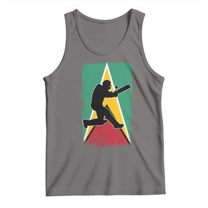 Guyana Cricket Tank Top Retro Vintage Sport Guyanese Flag West Indies Cricket Fan TS10 Deep Heather Print Your Wear