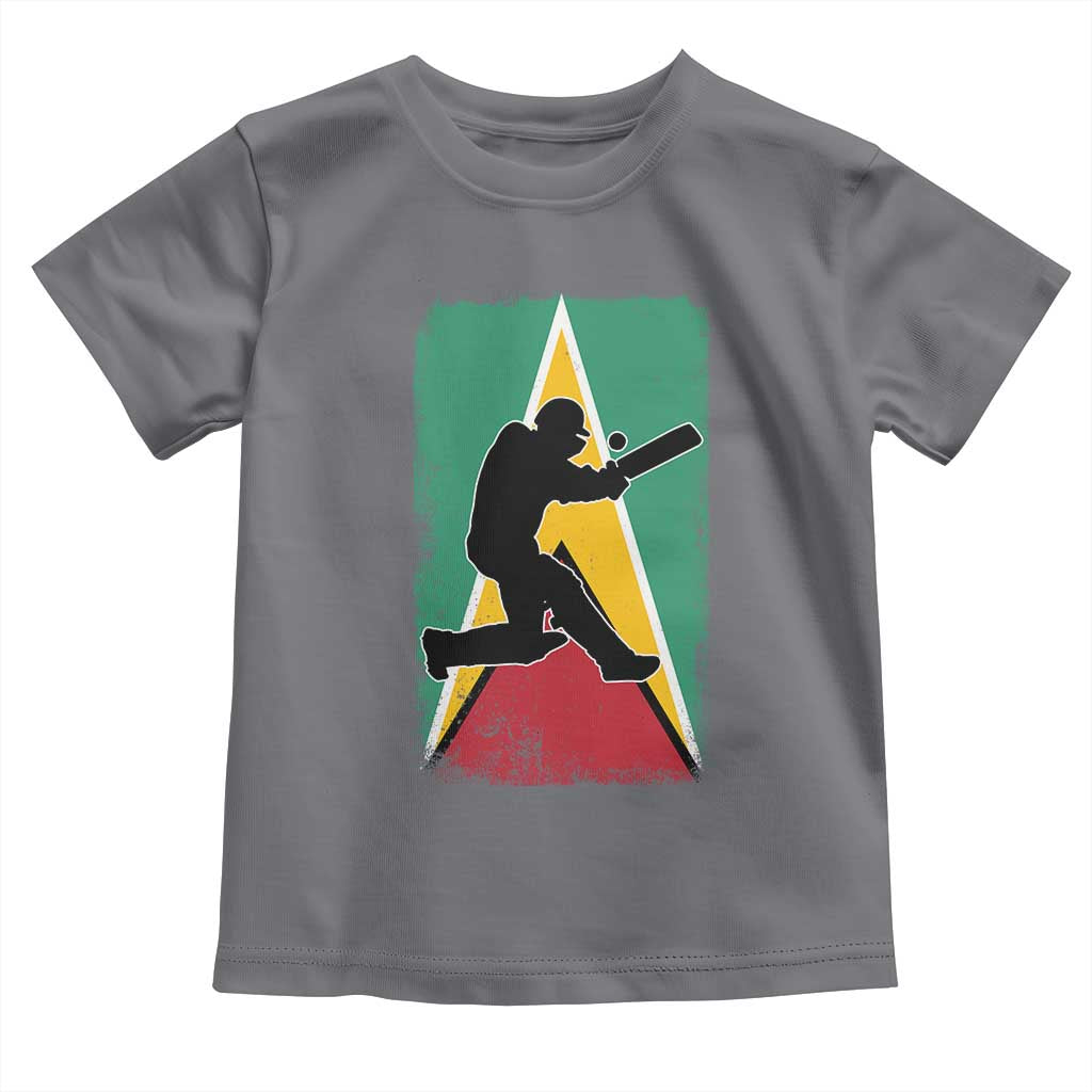 Guyana Cricket Toddler T Shirt Retro Vintage Sport Guyanese Flag West Indies Cricket Fan TS10 Charcoal Print Your Wear
