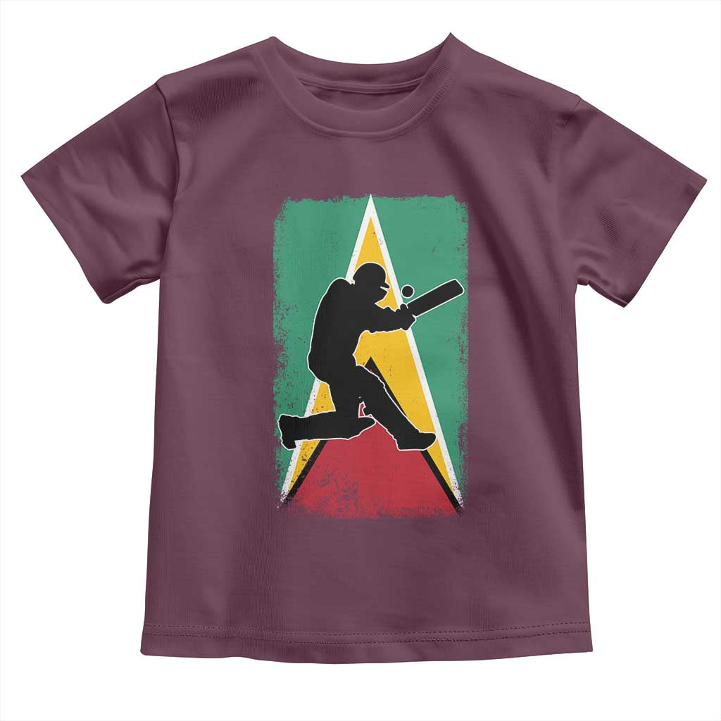 Guyana Cricket Toddler T Shirt Retro Vintage Sport Guyanese Flag West Indies Cricket Fan TS10 Maroon Print Your Wear