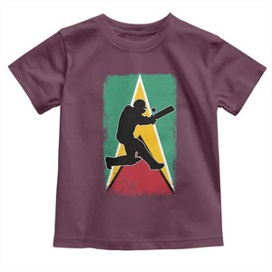 Guyana Cricket Toddler T Shirt Retro Vintage Sport Guyanese Flag West Indies Cricket Fan TS10 Maroon Print Your Wear