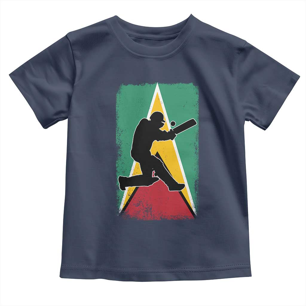 Guyana Cricket Toddler T Shirt Retro Vintage Sport Guyanese Flag West Indies Cricket Fan TS10 Navy Print Your Wear