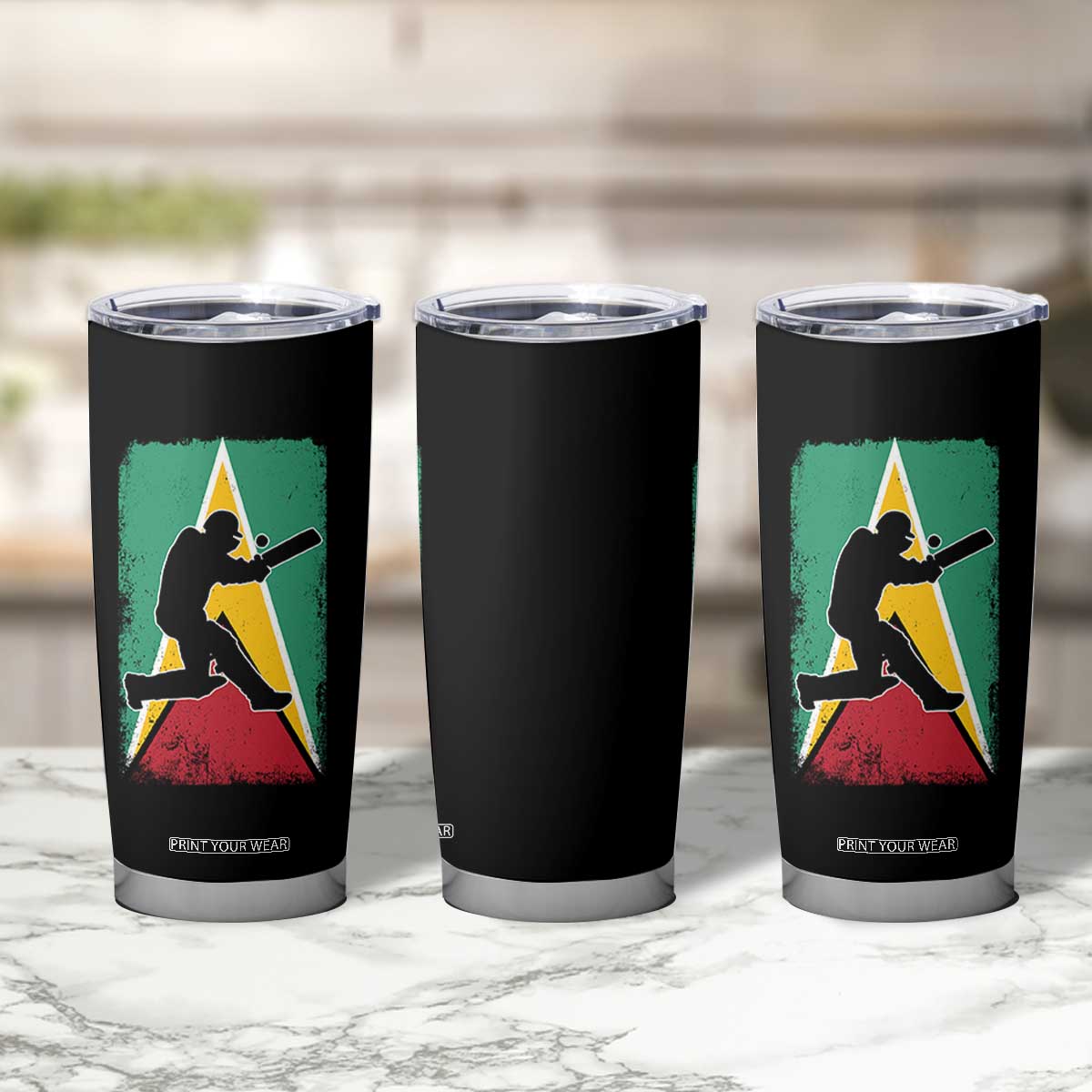 Guyana Cricket Tumbler Cup Retro Vintage Sport Guyanese Flag West Indies Cricket Fan TS10 Print Your Wear