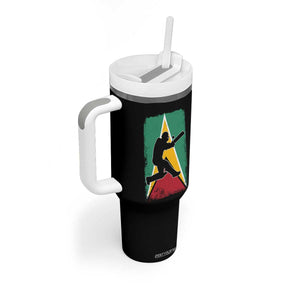 Guyana Cricket Tumbler With Handle Retro Vintage Sport Guyanese Flag West Indies Cricket Fan TS10 Print Your Wear