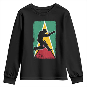 Guyana Cricket Youth Sweatshirt Retro Vintage Sport Guyanese Flag West Indies Cricket Fan TS10 Black Print Your Wear
