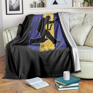 Barbados Cricket Throw Blanket Retro Vintage Sport Bajan Flag West Indies Cricket Fan TS10 Print Your Wear