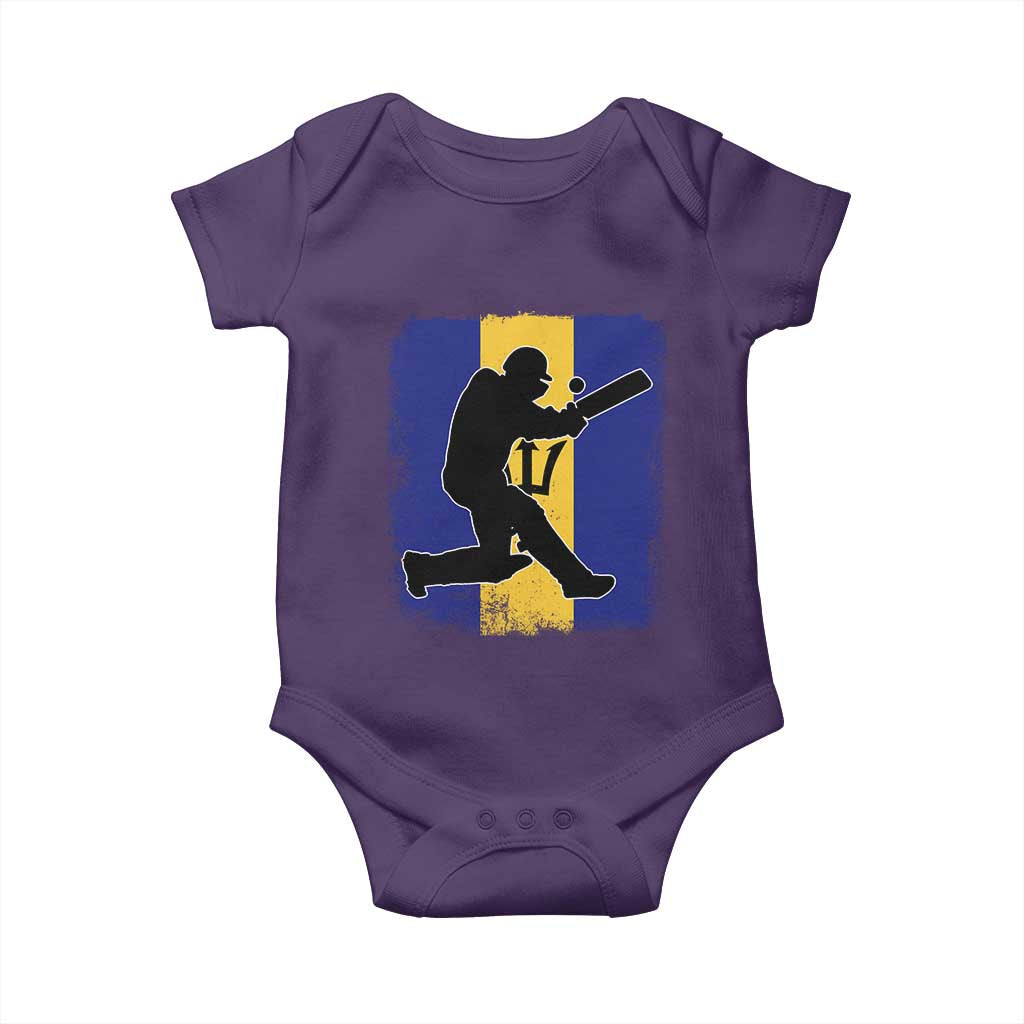 Barbados Cricket Baby Onesie Retro Vintage Sport Bajan Flag West Indies Cricket Fan TS10 Purple Print Your Wear