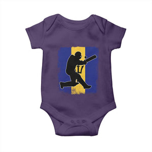 Barbados Cricket Baby Onesie Retro Vintage Sport Bajan Flag West Indies Cricket Fan TS10 Purple Print Your Wear