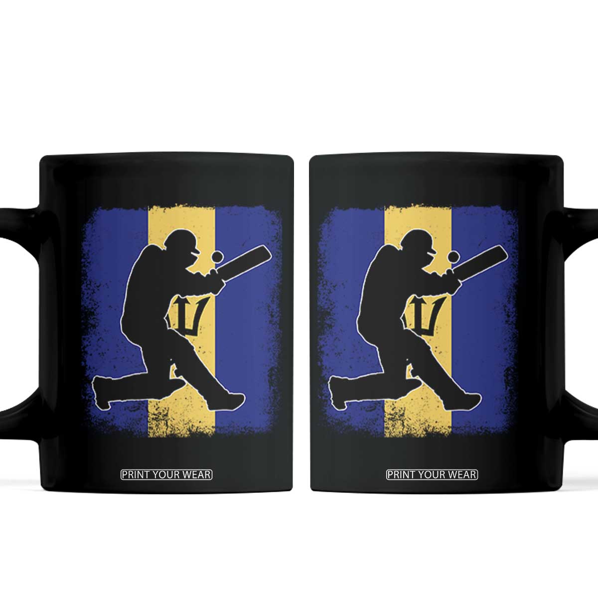 Barbados Cricket Coffee Mug Retro Vintage Sport Bajan Flag West Indies Cricket Fan TS10 Black Print Your Wear