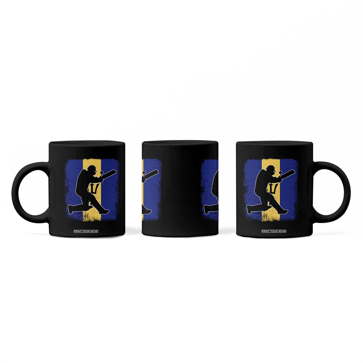 Barbados Cricket Coffee Mug Retro Vintage Sport Bajan Flag West Indies Cricket Fan TS10 Print Your Wear