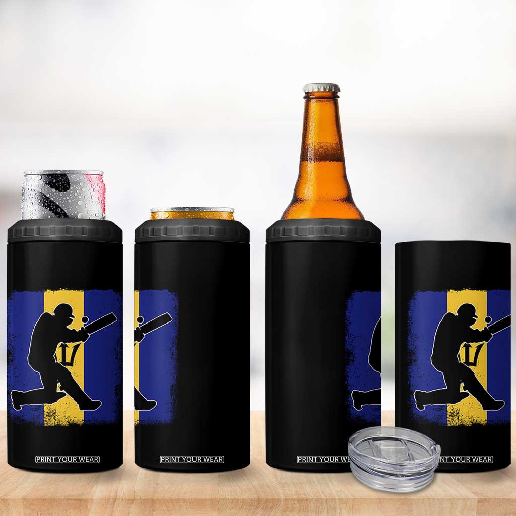 Barbados Cricket 4 in 1 Can Cooler Tumbler Retro Vintage Sport Bajan Flag West Indies Cricket Fan TS10 Print Your Wear