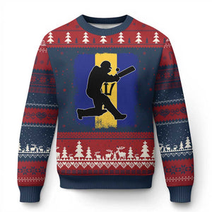 Barbados Cricket Ugly Christmas Sweater Retro Vintage Sport Bajan Flag West Indies Cricket Fan TS10 Navy Red Print Your Wear