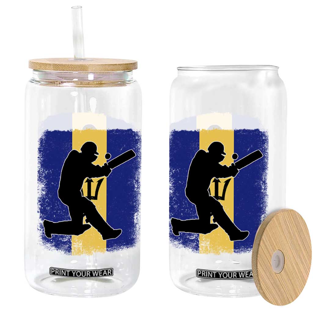 Barbados Cricket Glass Can Retro Vintage Sport Bajan Flag West Indies Cricket Fan TS10 Print Your Wear