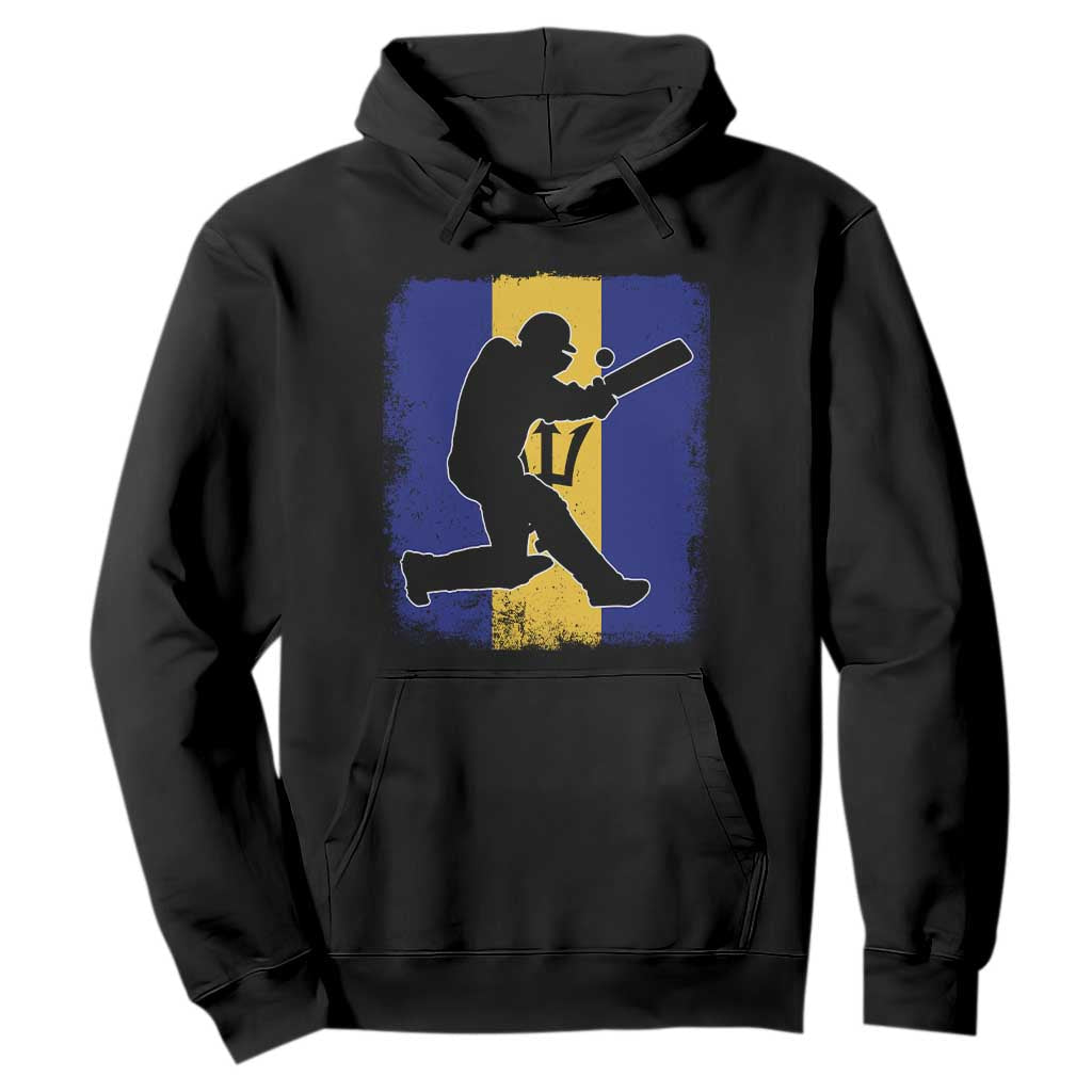 Barbados Cricket Hoodie Retro Vintage Sport Bajan Flag West Indies Cricket Fan TS10 Black Print Your Wear
