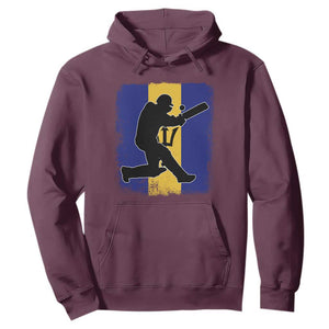 Barbados Cricket Hoodie Retro Vintage Sport Bajan Flag West Indies Cricket Fan TS10 Maroon Print Your Wear