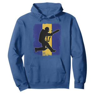 Barbados Cricket Hoodie Retro Vintage Sport Bajan Flag West Indies Cricket Fan TS10 Royal Blue Print Your Wear