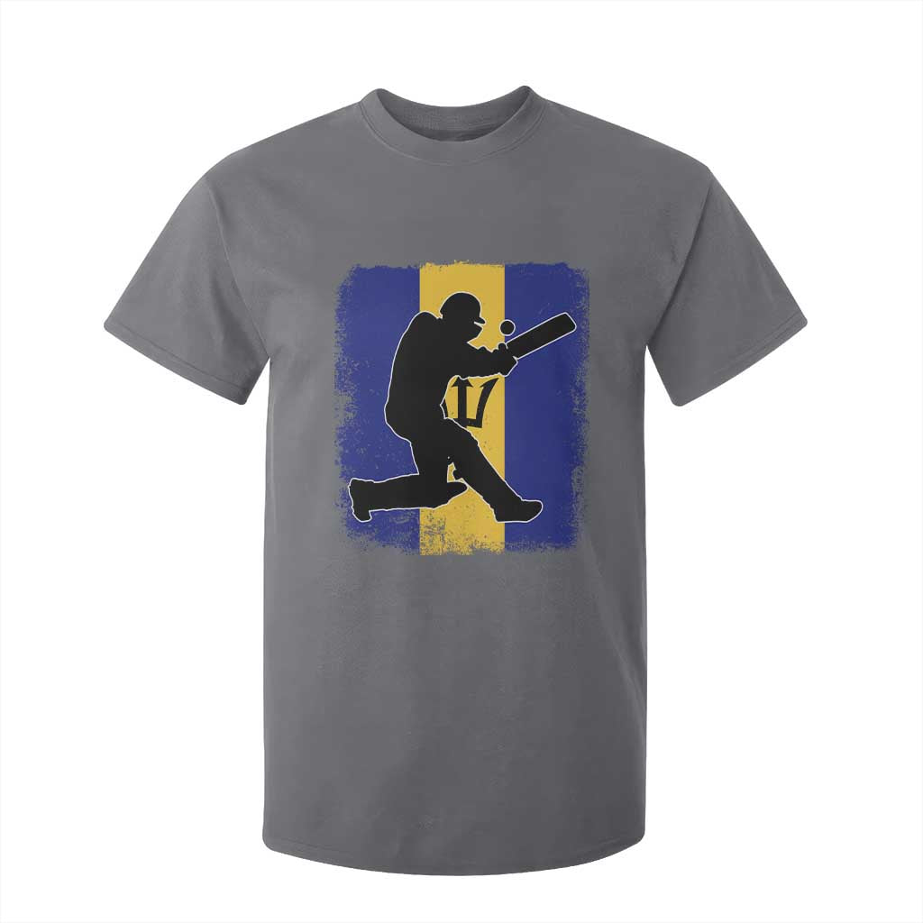 Barbados Cricket T Shirt For Kid Retro Vintage Sport Bajan Flag West Indies Cricket Fan TS10 Charcoal Print Your Wear
