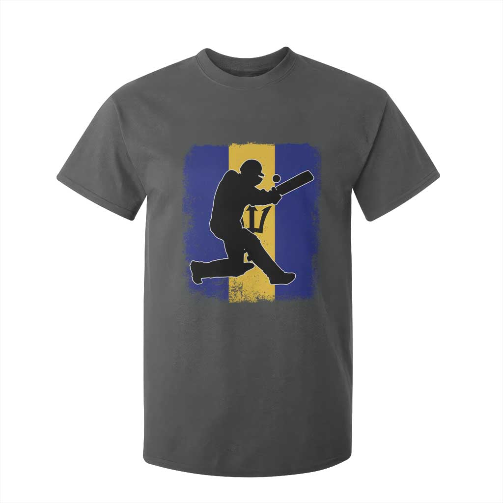 Barbados Cricket T Shirt For Kid Retro Vintage Sport Bajan Flag West Indies Cricket Fan TS10 Dark Heather Print Your Wear