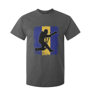 Barbados Cricket T Shirt For Kid Retro Vintage Sport Bajan Flag West Indies Cricket Fan TS10 Dark Heather Print Your Wear
