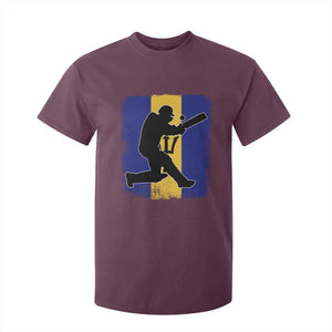 Barbados Cricket T Shirt For Kid Retro Vintage Sport Bajan Flag West Indies Cricket Fan TS10 Maroon Print Your Wear
