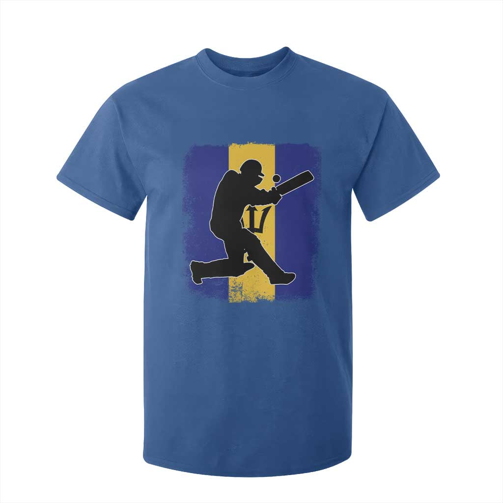 Barbados Cricket T Shirt For Kid Retro Vintage Sport Bajan Flag West Indies Cricket Fan TS10 Royal Blue Print Your Wear