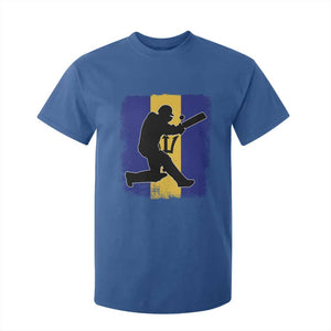 Barbados Cricket T Shirt For Kid Retro Vintage Sport Bajan Flag West Indies Cricket Fan TS10 Royal Blue Print Your Wear