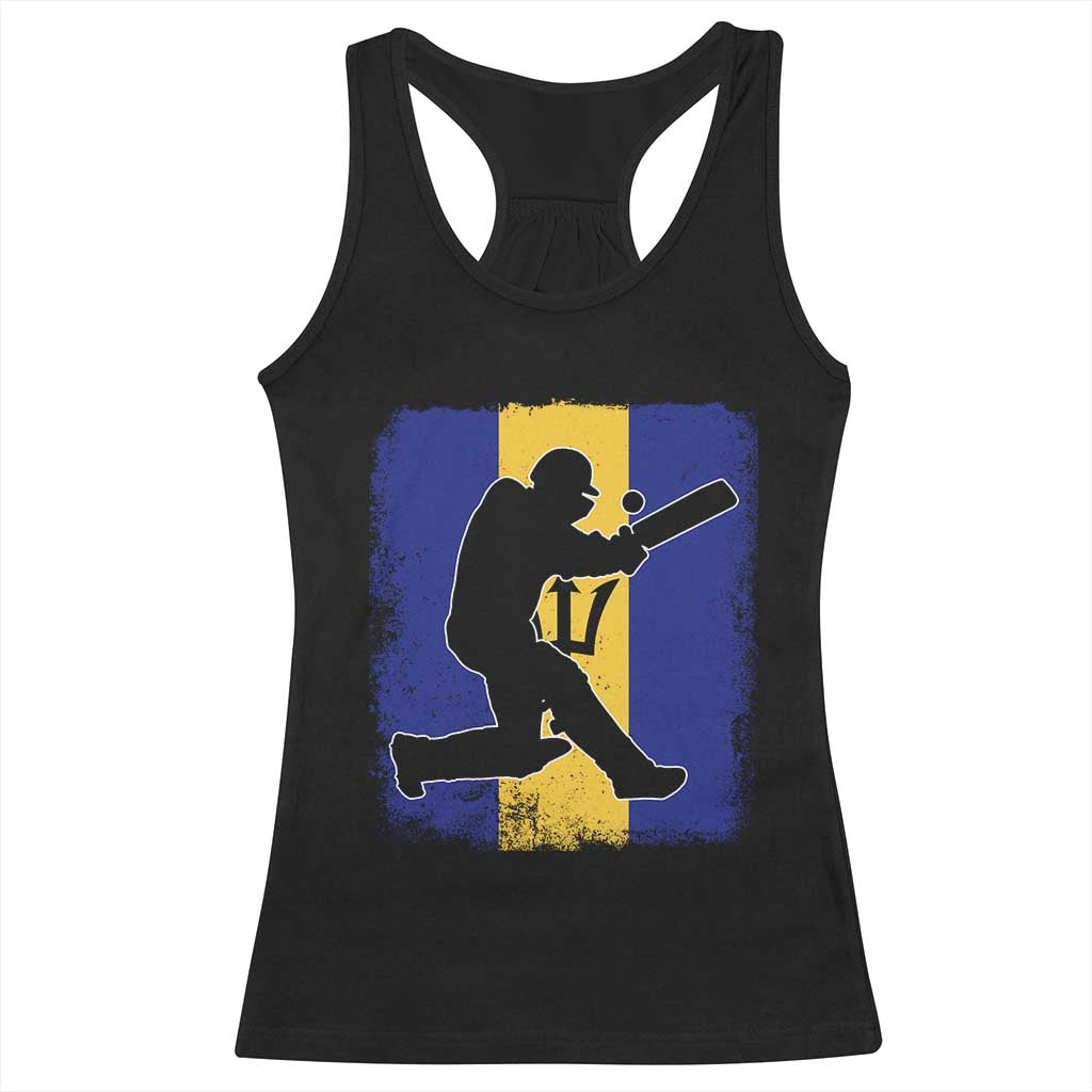 Barbados Cricket Racerback Tank Top Retro Vintage Sport Bajan Flag West Indies Cricket Fan TS10 Black Print Your Wear