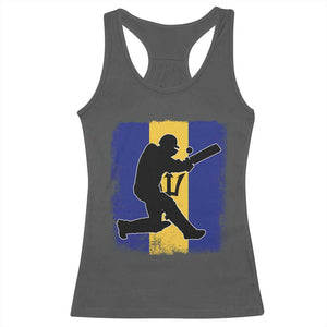 Barbados Cricket Racerback Tank Top Retro Vintage Sport Bajan Flag West Indies Cricket Fan TS10 Dark Heather Print Your Wear