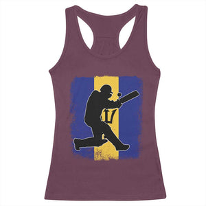 Barbados Cricket Racerback Tank Top Retro Vintage Sport Bajan Flag West Indies Cricket Fan TS10 Maroon Print Your Wear