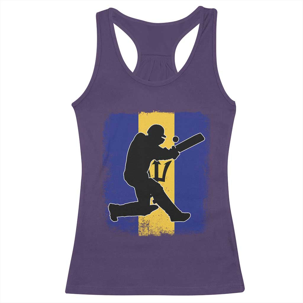 Barbados Cricket Racerback Tank Top Retro Vintage Sport Bajan Flag West Indies Cricket Fan TS10 Purple Print Your Wear