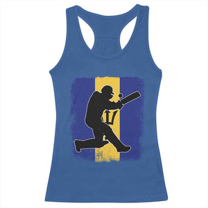 Barbados Cricket Racerback Tank Top Retro Vintage Sport Bajan Flag West Indies Cricket Fan TS10 Royal Blue Print Your Wear