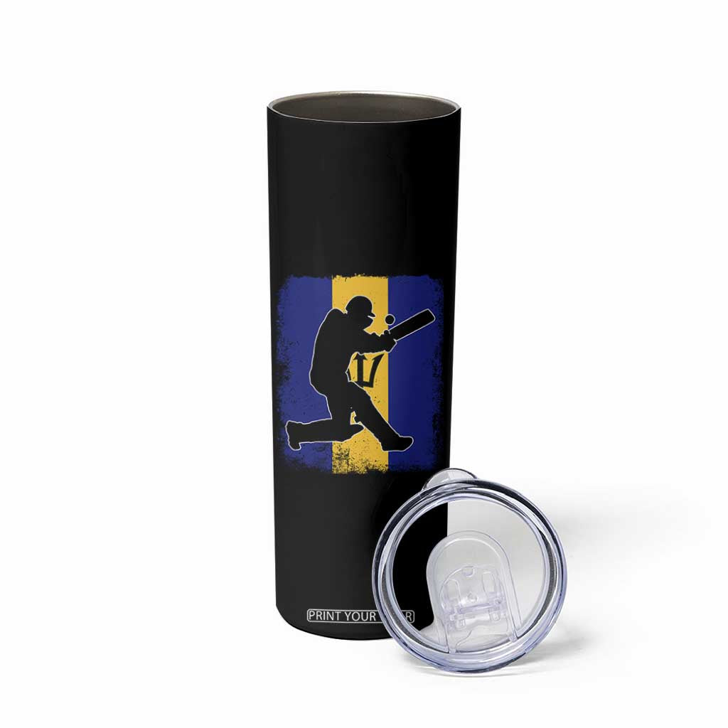 Barbados Cricket Skinny Tumbler Retro Vintage Sport Bajan Flag West Indies Cricket Fan TS10 Print Your Wear