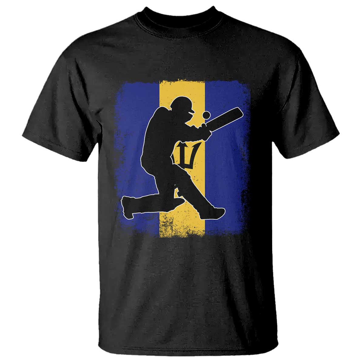 Barbados Cricket T Shirt Retro Vintage Sport Bajan Flag West Indies Cricket Fan TS10 Black Print Your Wear