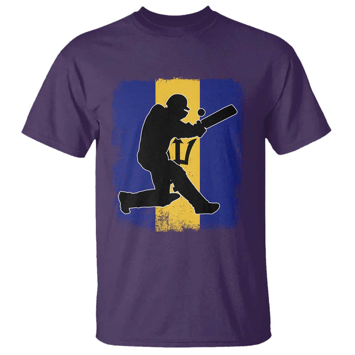 Barbados Cricket T Shirt Retro Vintage Sport Bajan Flag West Indies Cricket Fan TS10 Purple Print Your Wear