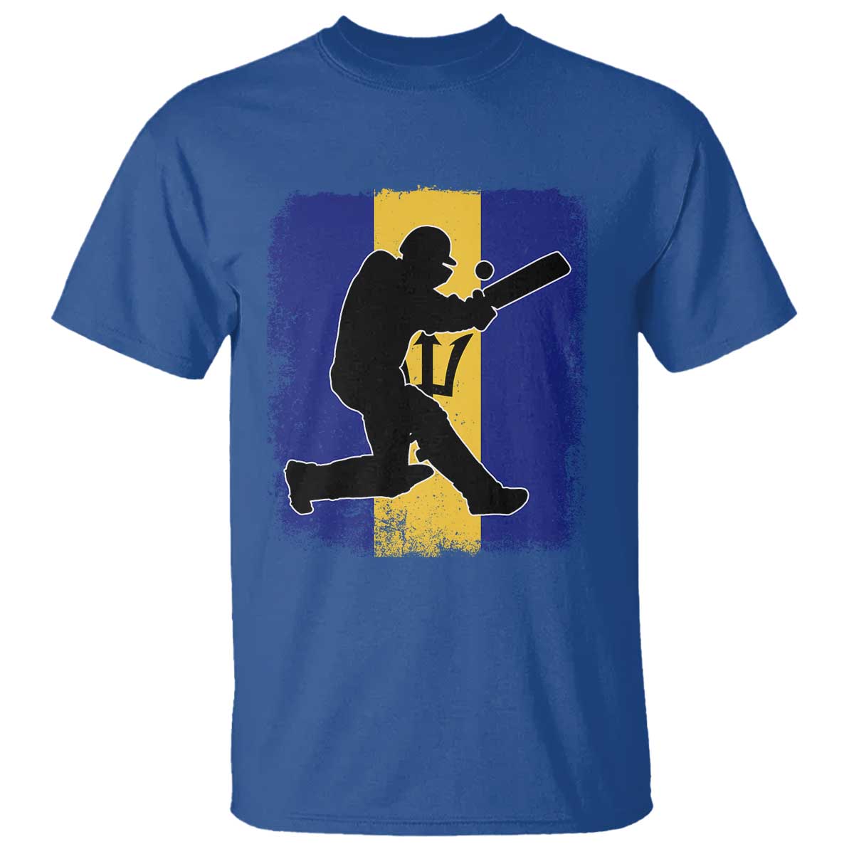 Barbados Cricket T Shirt Retro Vintage Sport Bajan Flag West Indies Cricket Fan TS10 Royal Blue Print Your Wear
