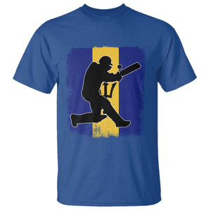 Barbados Cricket T Shirt Retro Vintage Sport Bajan Flag West Indies Cricket Fan TS10 Royal Blue Print Your Wear