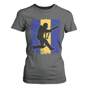 Barbados Cricket T Shirt For Women Retro Vintage Sport Bajan Flag West Indies Cricket Fan TS10 Dark Heather Print Your Wear