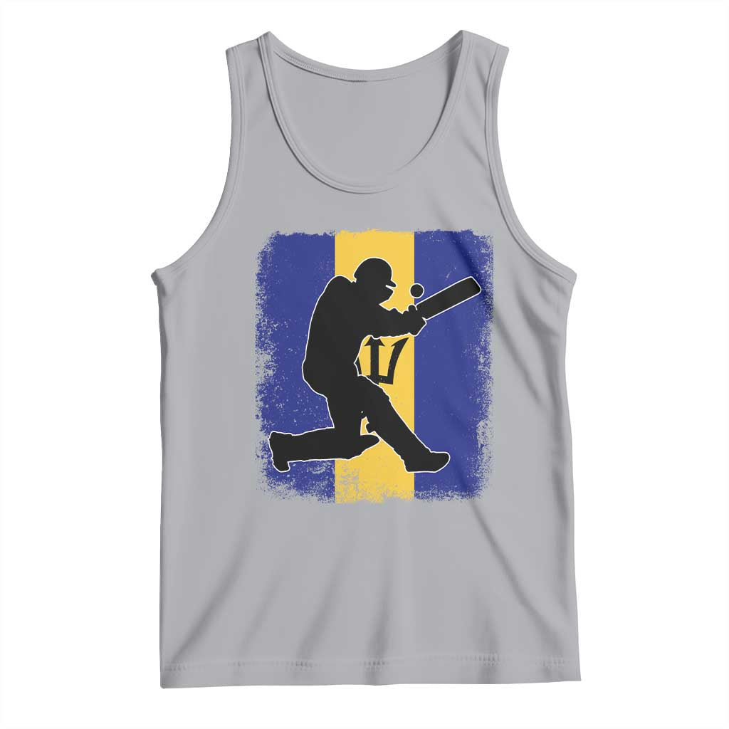 Barbados Cricket Tank Top Retro Vintage Sport Bajan Flag West Indies Cricket Fan TS10 Athletic Heather Print Your Wear