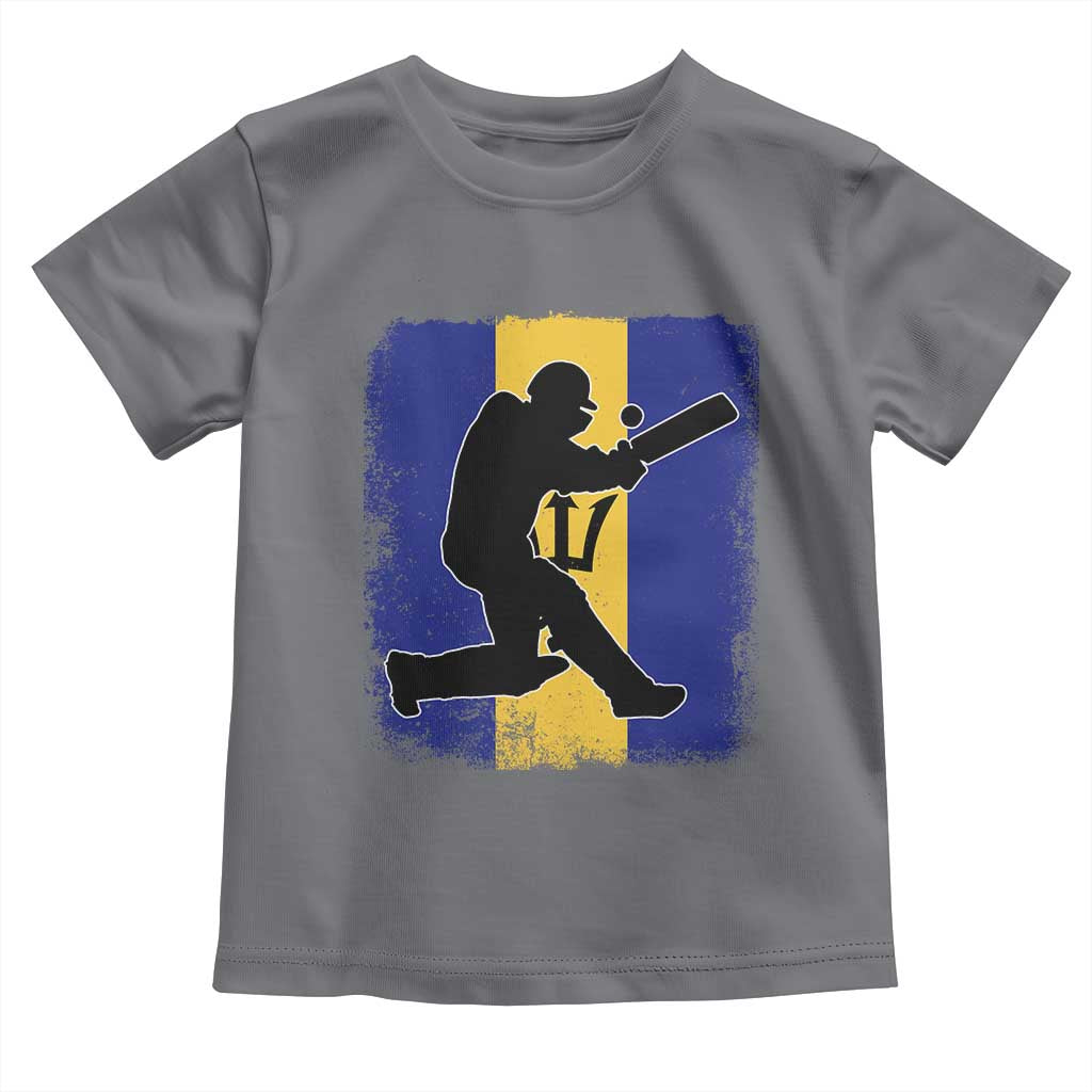 Barbados Cricket Toddler T Shirt Retro Vintage Sport Bajan Flag West Indies Cricket Fan TS10 Charcoal Print Your Wear