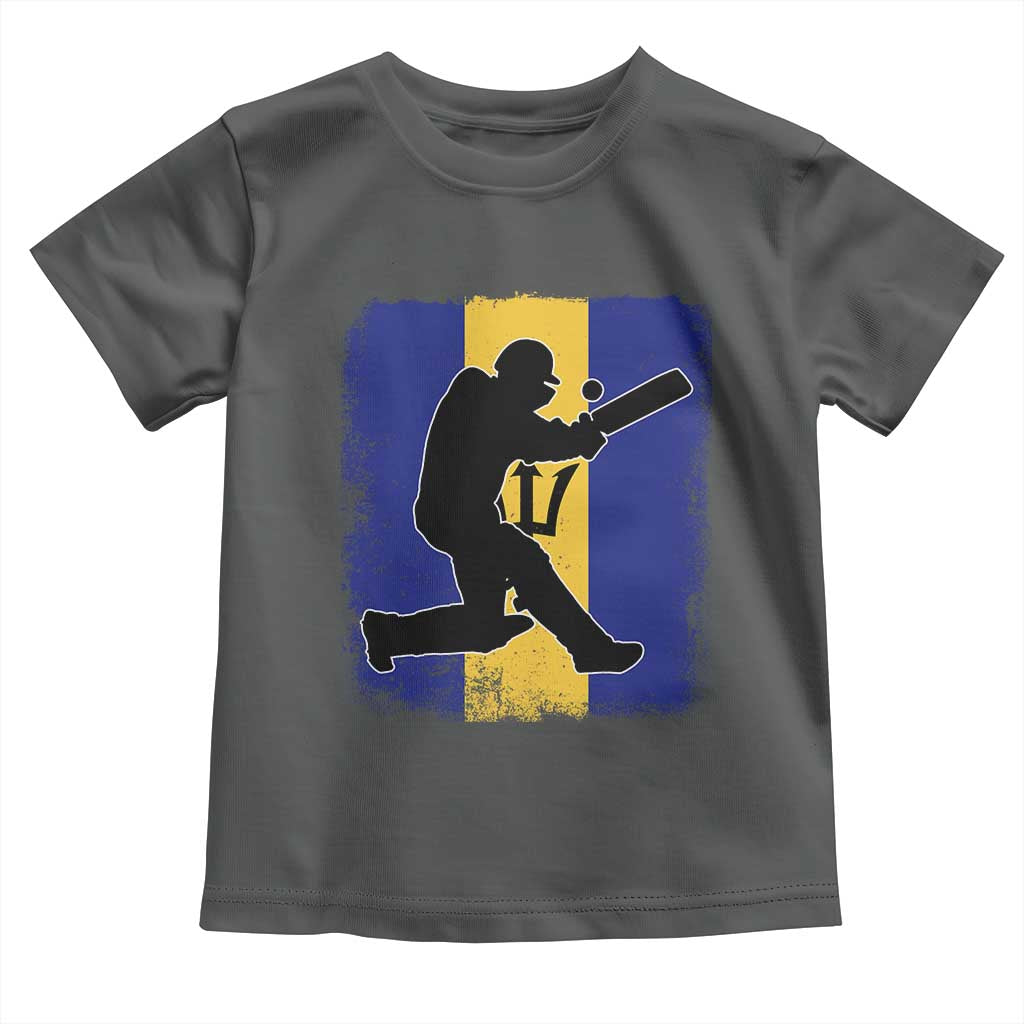 Barbados Cricket Toddler T Shirt Retro Vintage Sport Bajan Flag West Indies Cricket Fan TS10 Dark Heather Print Your Wear