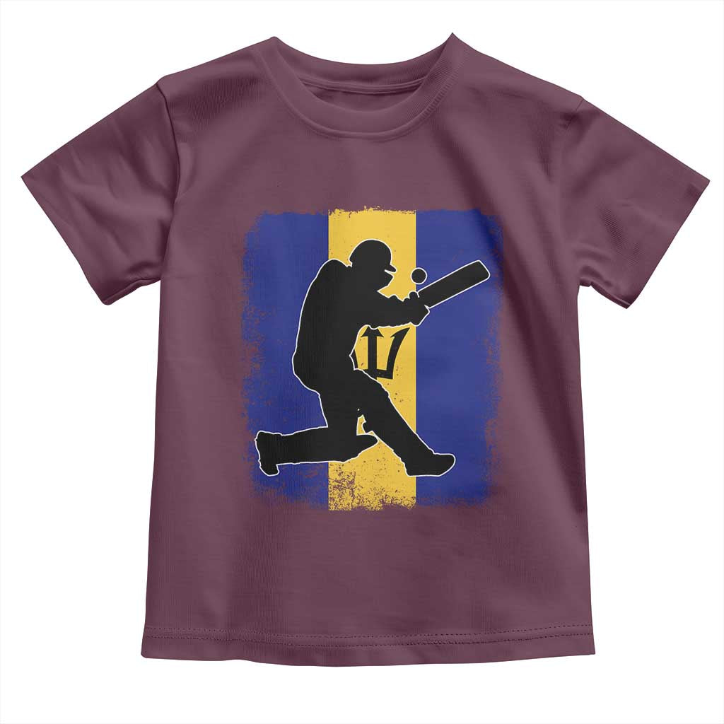 Barbados Cricket Toddler T Shirt Retro Vintage Sport Bajan Flag West Indies Cricket Fan TS10 Maroon Print Your Wear